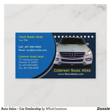 Auto Sales - Car Dealership Business Card | Zazzle.com in 2021 | Car dealership, Cars for sale ...