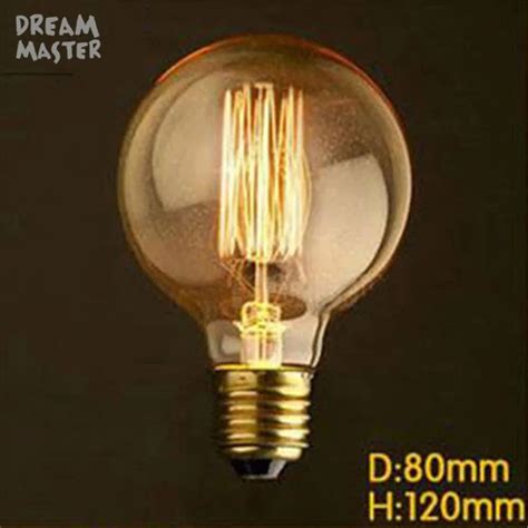 220V G80 Incandescent Light Bulb Vintage Edison Bulb Retro Lamp 40W DIY ...