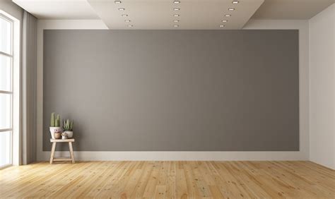 Download Empty Minimalist Room With Gray Wall On Background Stock Photo - iStock