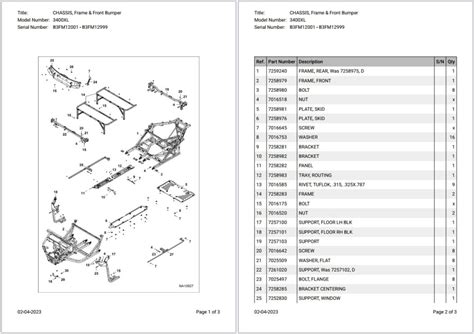 Bobcat 3400XL B3FM12001 - B3FM12999 Parts Catalog