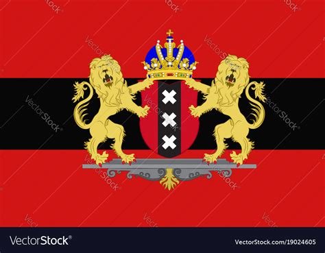 Flag of amsterdam of netherlands Royalty Free Vector Image