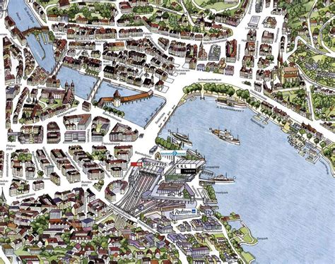 Lucerne City Maps | Switzerland | Maps Of Lucerne (Luzern) - Printable Tourist Map Of Lucerne ...