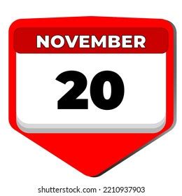 20 November Vector Icon Calendar Day Stock Vector (Royalty Free) 2210937903 | Shutterstock