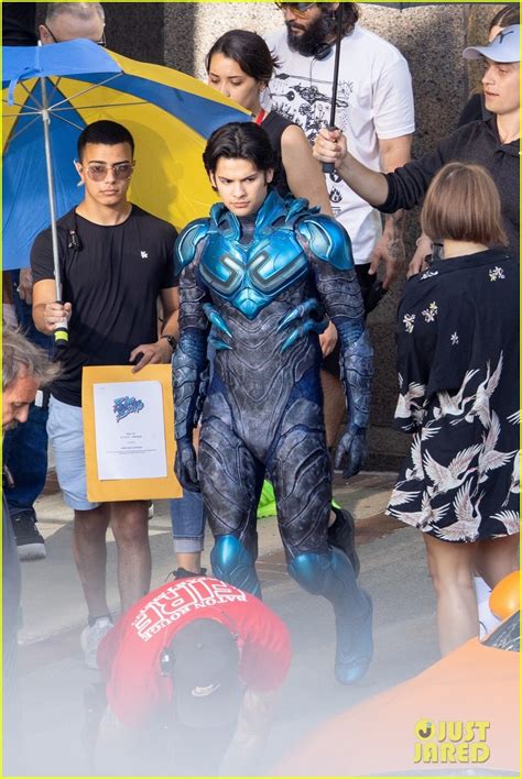 Xolo Maridueña Gets Into Full Costume On the Set of 'Blue Beetle' - See ...