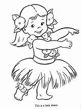 Hula Hawaiian Coloring Pages Dance Performing Drawing Girls Tattoo  sketch template