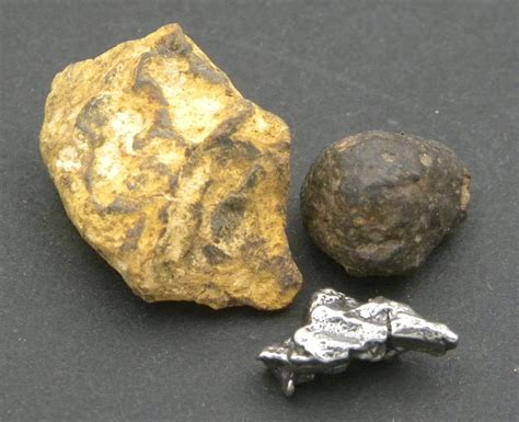 Meteorite Collection, containing three different meteorites