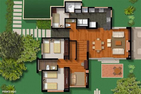 DISTRIBUCIÓN DE CASAS DE CAMPO | House styles, Floor plans, House