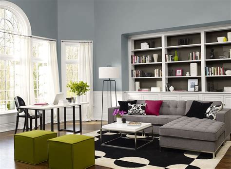 Living Room Color Ideas & Inspiration | Blue grey living room, Gray living room design, Purple ...