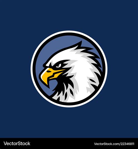 Eagle head with blue background logo design Vector Image