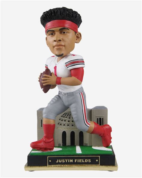 Justin Fields Ohio State Buckeyes White Jersey Gate Series Bobblehead FOCO