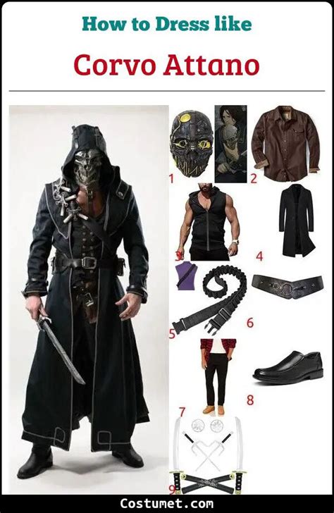 Corvo Attano Costume from Dishonored for Cosplay & Halloween