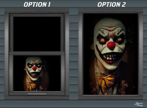 Horror Scary Creepy Laughing Clown Face Window Backlit Wall Backdrop Banner Inside / Outside ...