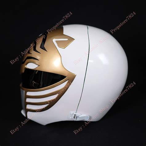 White Ranger Helmet Cosplay MMPR Halloween Costume - Etsy