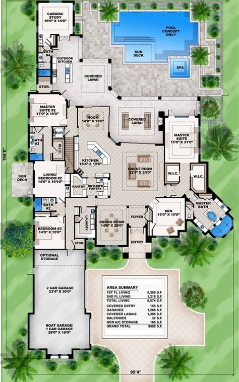 Plan 86021BW: Mediterranean Dream Home Plan with 2 Master Suites | Mediterranean house plan ...