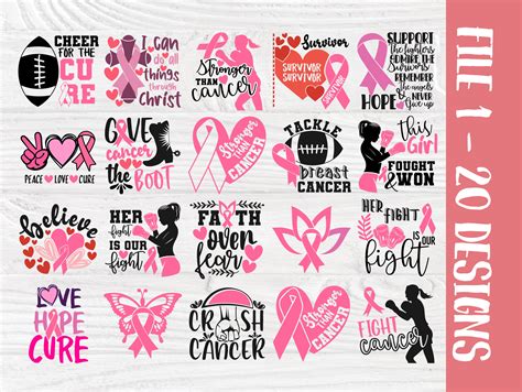 Breast Cancer SVG Bundle Cancer Survivor Svg Awareness - Etsy Canada