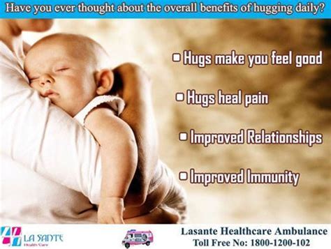 A hug releases the hormone called ‪‎Oxytocin‬, which makes you feel relaxed, heal the physical ...