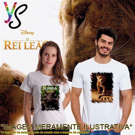 Kit duas camisetas Filme Rei Leão Simba Pumba live action | Elo7