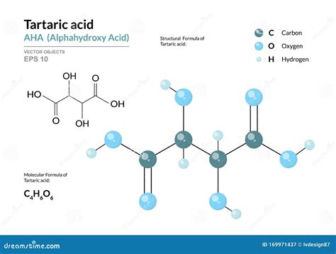 Tartaric Acid Molecular Structure Isolated On White Stock Illustration | CartoonDealer.com ...