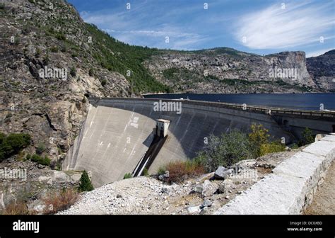 O'Shaughnessy Dam & Hetch Hetchy Reservoir in California, USA Stock Photo, Royalty Free Image ...