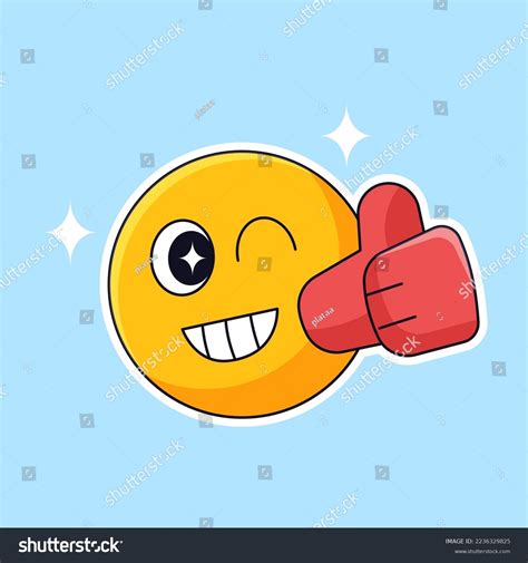 Cute Blinking Eye Emoji Face Thumb Stock Vector (Royalty Free) 2236329825 | Shutterstock