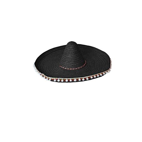 Sombrero Mexican Straw Hat Black | Costumes R Us