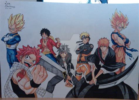 Anime Crossover Drawing! by LeeBurrows on DeviantArt