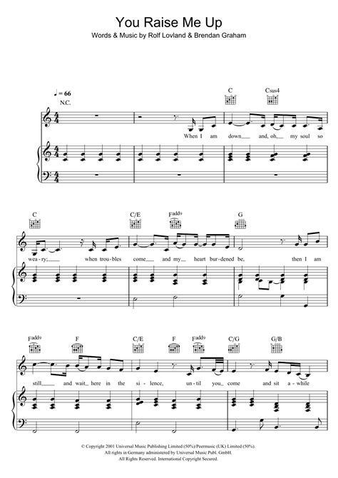 Westlife - You Raise Me Up at Stanton's Sheet Music