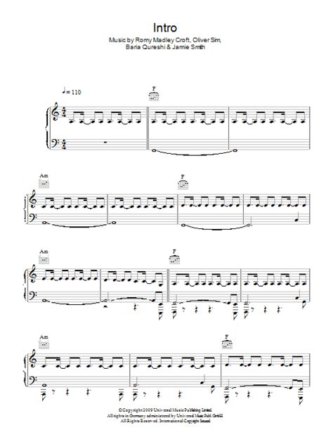 The XX - Intro at Stanton's Sheet Music