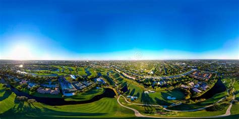 Aerial 360 Equirectangular Photo of Lago Mar Country Club Golf Course Stock Photo - Image of ...