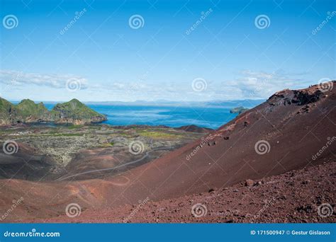 Volcano Eldfell on Island of Heimaey in Vestmannaeyjar in Iceland Stock Image - Image of nature ...