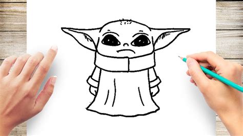 How To Draw Baby Yoda Step by Step - YouTube