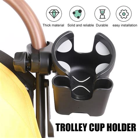 Amerteer Stroller Cup Holder,2 in 1 Bottle Holder and Phone Holder, Universal Cup Holder for ...