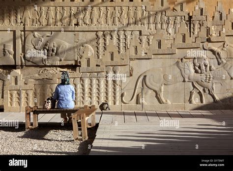 Apadana palace stairs, Persepolis, Iran Stock Photo - Alamy