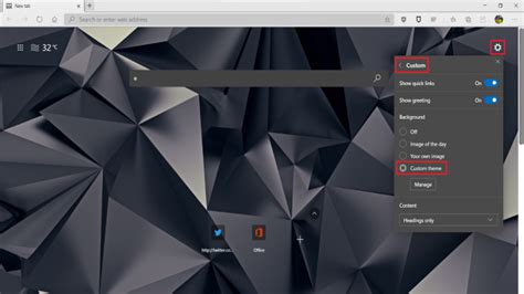 Microsoft rolling out custom themes support for the new tab page on Edge - Neowin