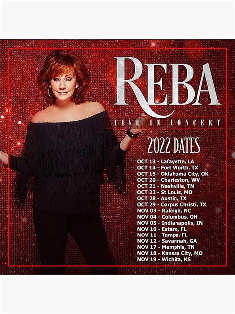 "Reba Tour 2022 - 2023 Locations and Dates" Poster for Sale by ...