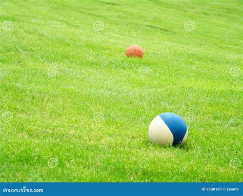 Two Balls stock image. Image of sports, blue, basketball - 9608185