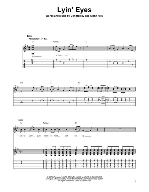 Lyin' Eyes by Eagles - Guitar Tab Play-Along - Guitar Instructor