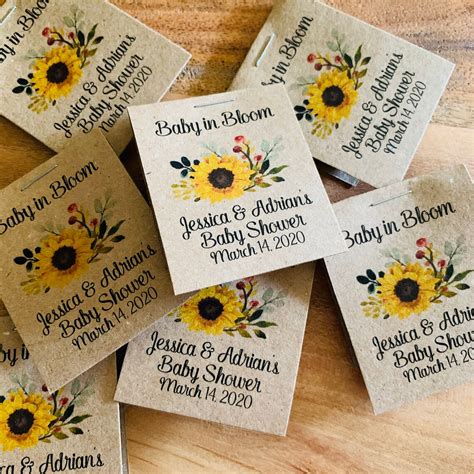 Mini BABY SHOWER Sunflower themed Flower Seed Favors Baby in | Etsy