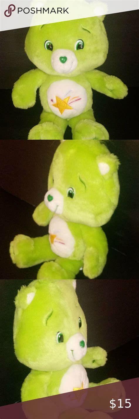 Care Bears Oopsy Bear Green Plush Bear Star Hearts | Bear plush, Care bears, Bear character