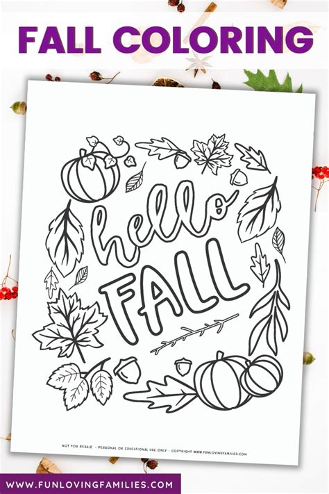 Hello Fall Coloring Pages