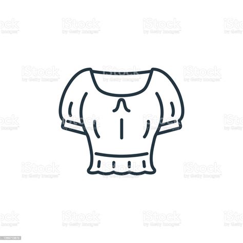 Crop Top Vector Icon Isolated On White Background Outline Thin Line ...