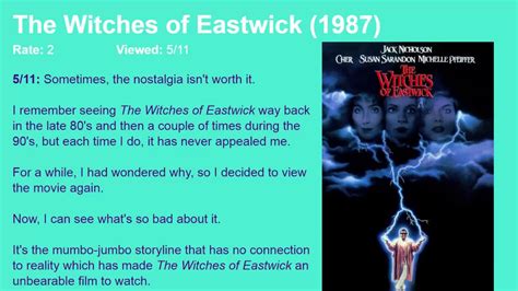 Movie Review: The Witches of Eastwick (1987) [HD] - YouTube