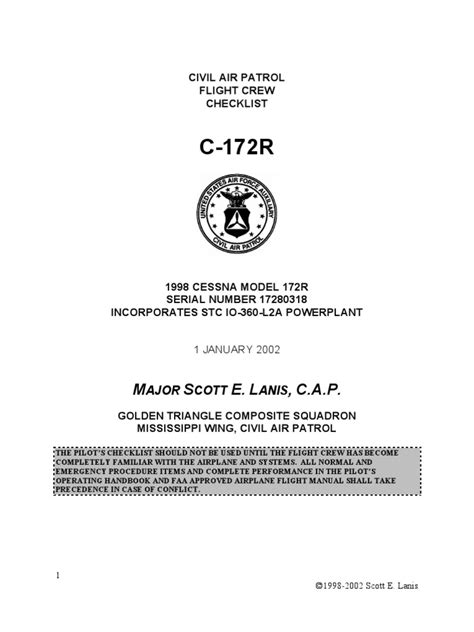 C172R Checklist | Turbine Engine Failure | Flap (Aeronautics)