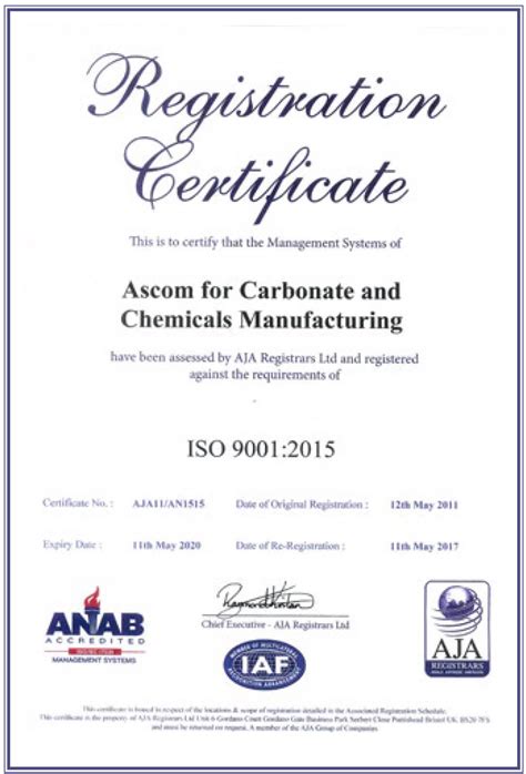 Product Quality Certification - ACCM