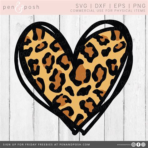 Leopard Heart SVG Leopard Print SVG Leopard Print Cut File Leopard ...