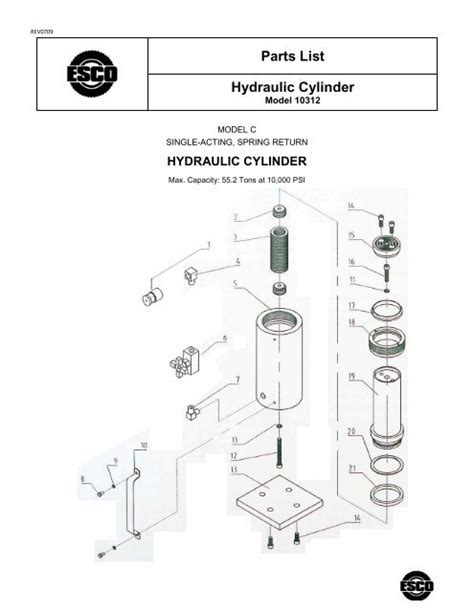 Parts List Hydraulic Cylinder - Esco