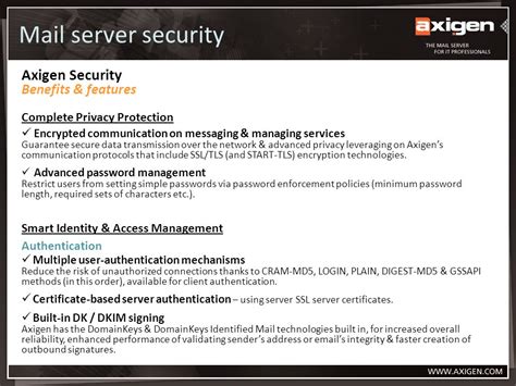 Author: Security features The Axigen Team Axigen Messaging. - ppt download