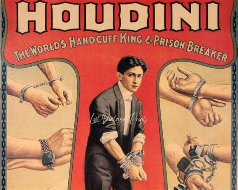 Houdini Poster, Magic Poster, Houdini Art Print, Steampunk Decor, Printable Art, Vintage Art ...