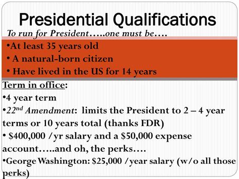 PPT - Presidential Qualifications PowerPoint Presentation, free ...