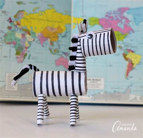 Cardboard Tube Zebra: a great recycled project kids will love!